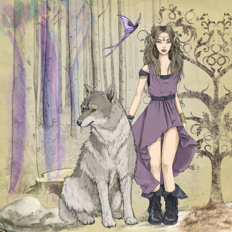 Girl dress woods