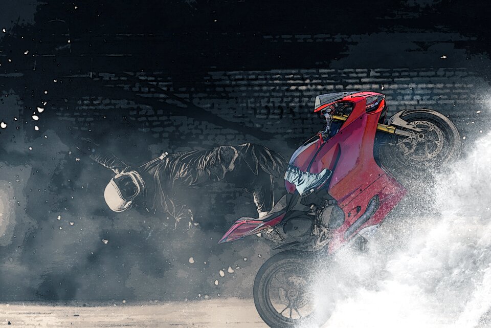 Helmet wheelie wave