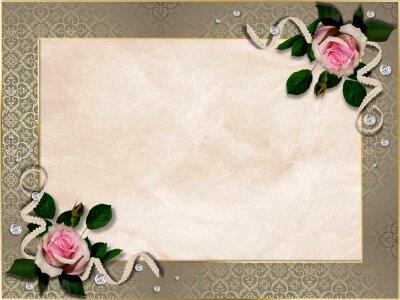 Roses framed metallic
