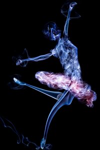 Dancer smoke figure harmony