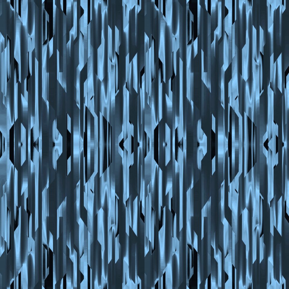 Metallic blue shapes