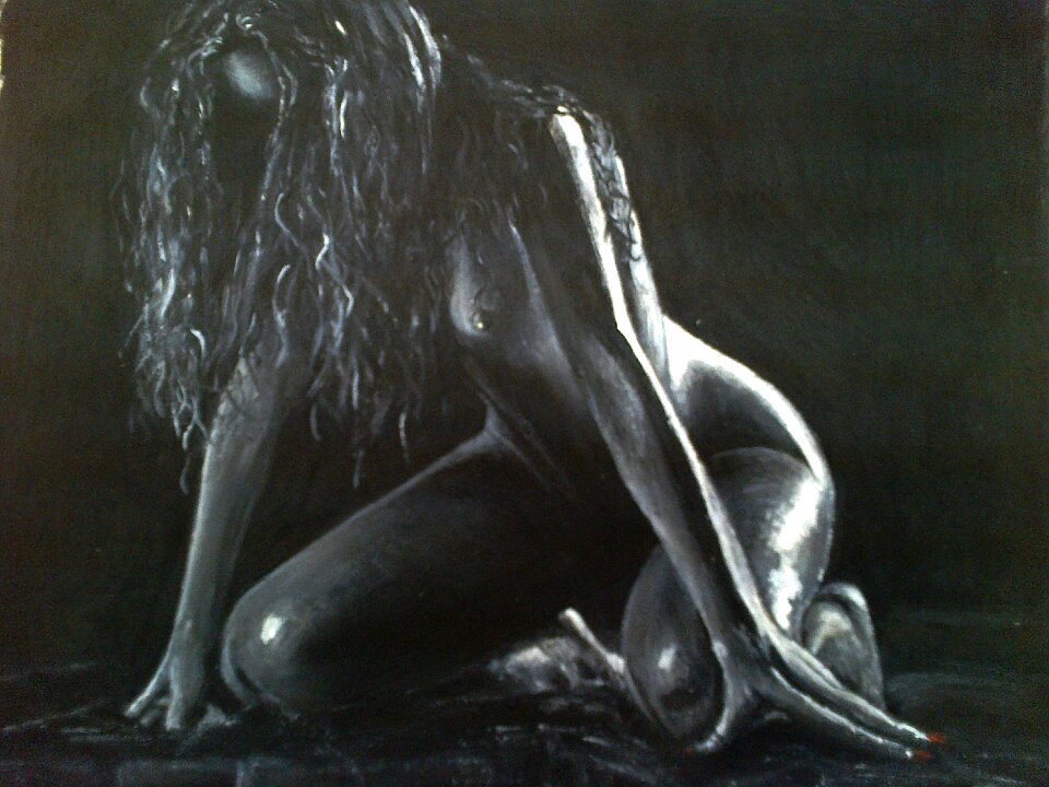 Woman paper acrylic
