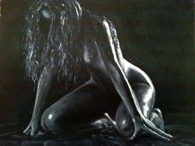 Woman paper acrylic
