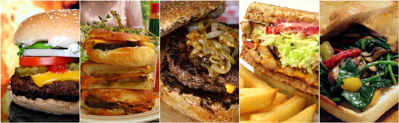 Photo collage food sandwich