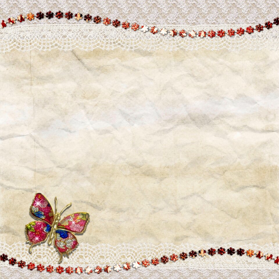 Butterfly jewel square