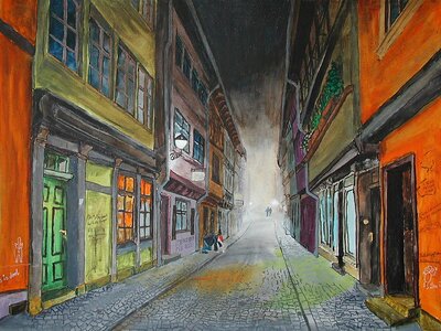 Bridge alley night