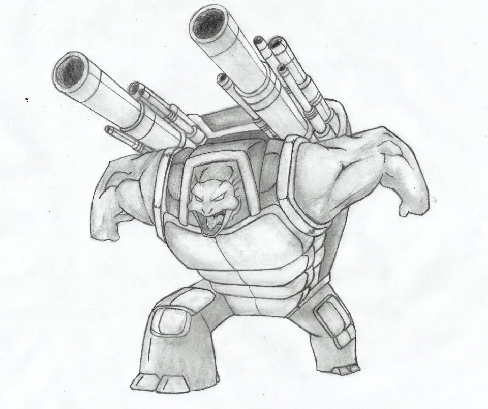 Pencil drawing monster