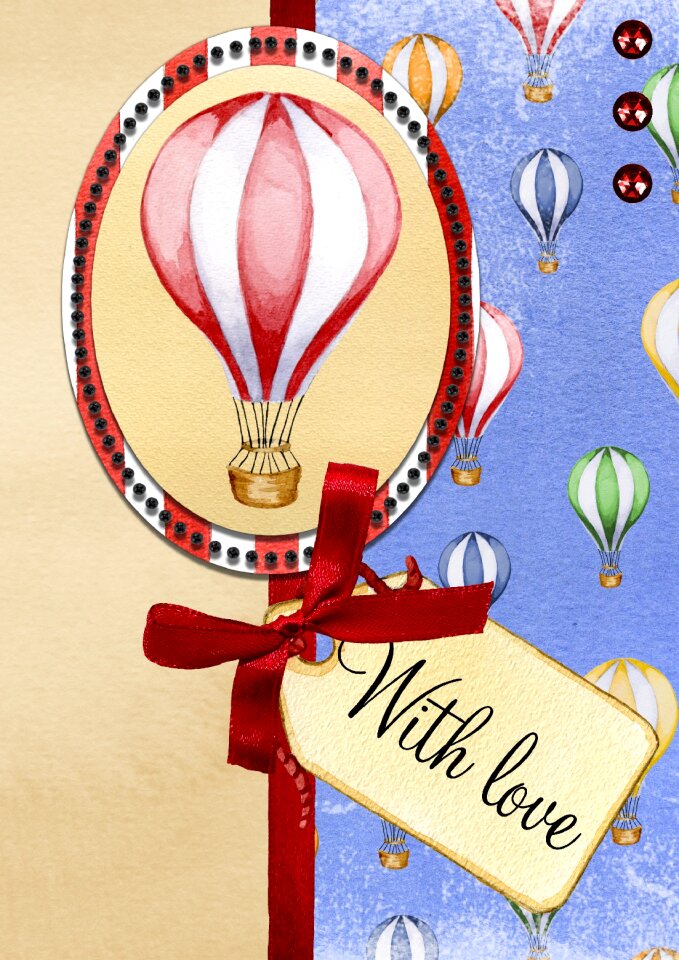 Message hot air balloon cute