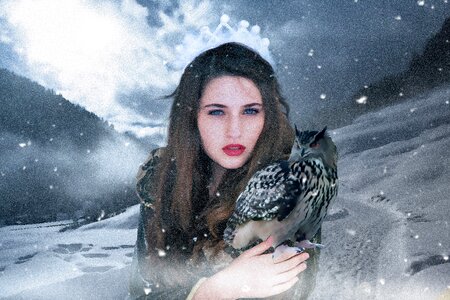 Fantasy woman lady winter lady