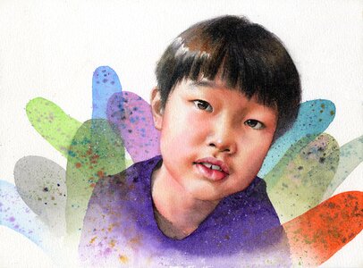 Art watercolor figure