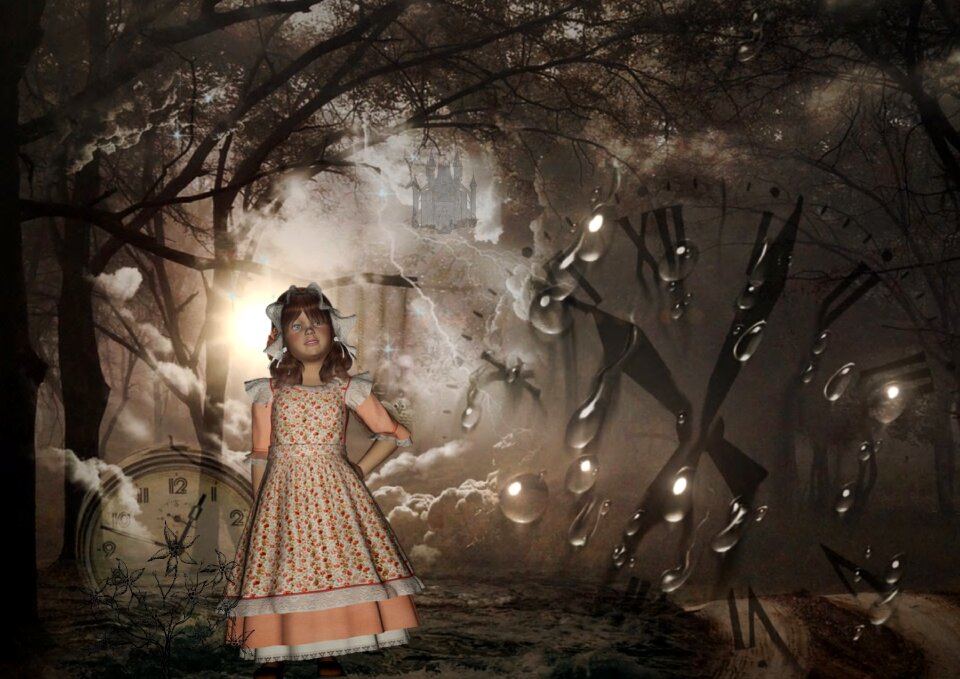 Raindrops fantasy forest