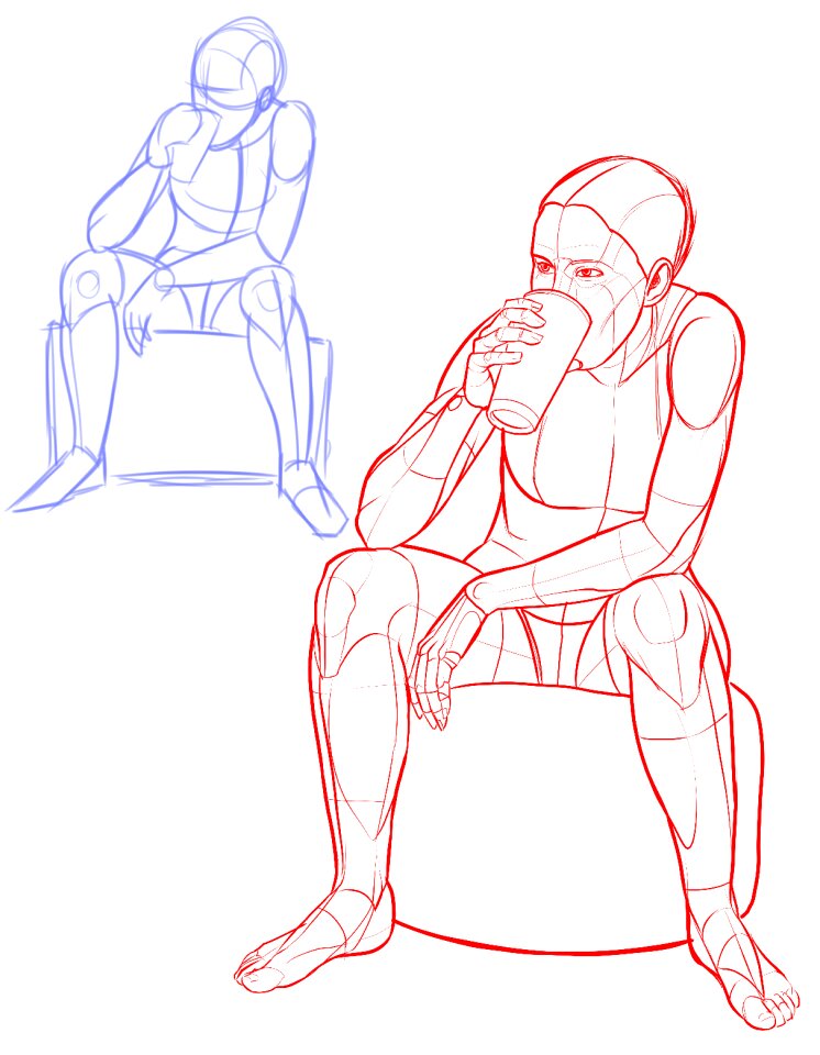 Sitting female woman