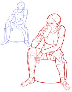 Sitting female woman