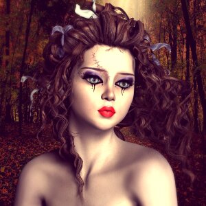 Beautiful woman female young