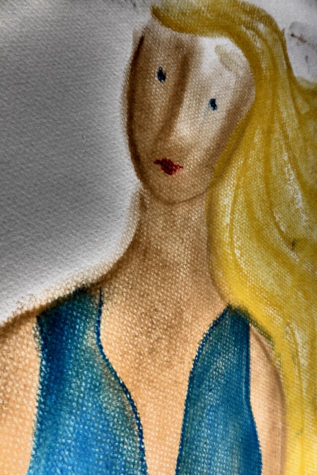 Blond face art
