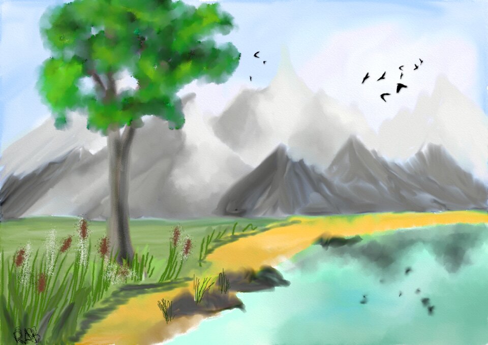 Water mood lake in the mountains