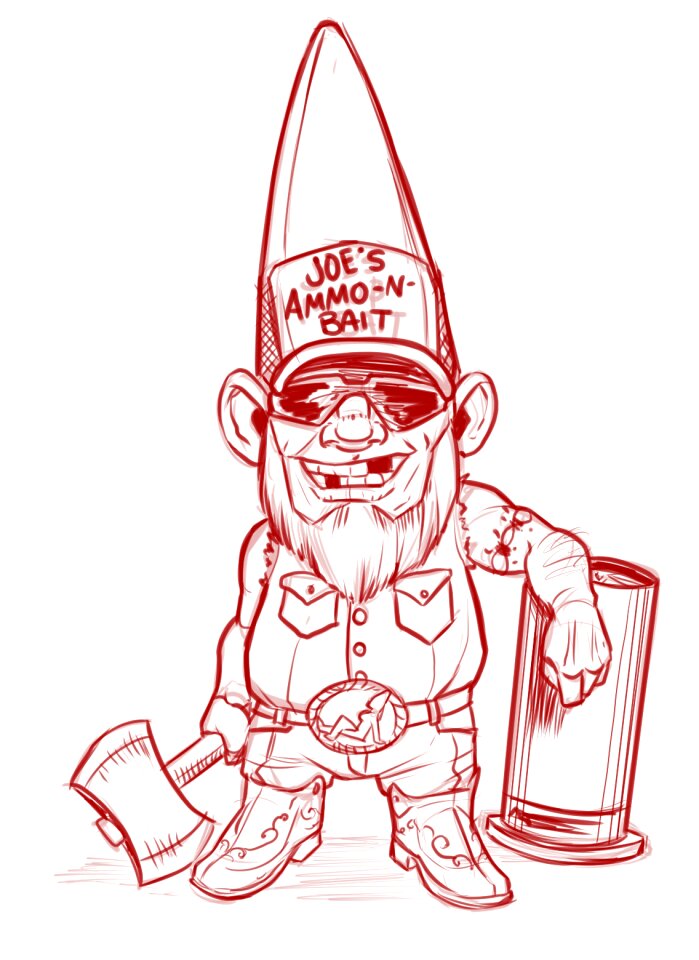 White trash bubba drawing
