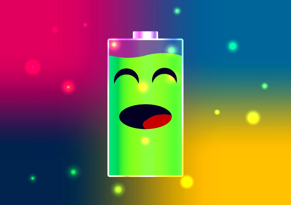 Happy battery full charge Free illustrations