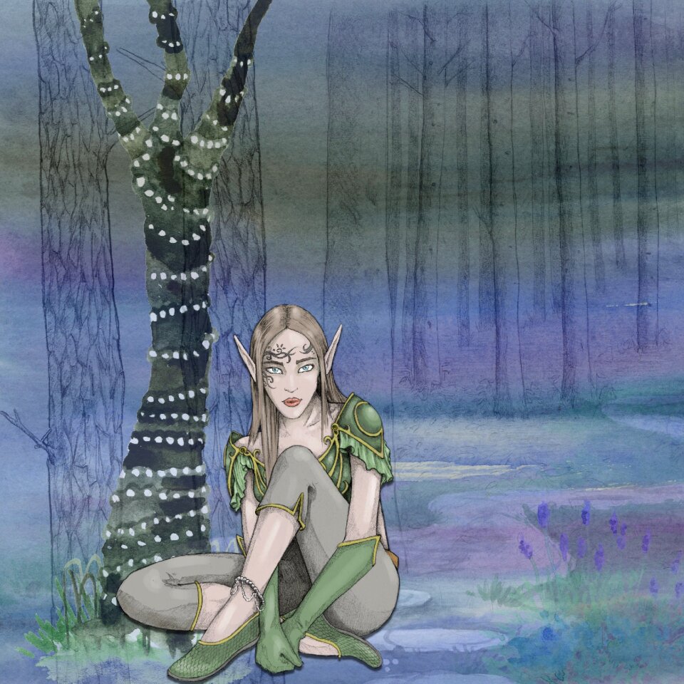 Girl dress woods