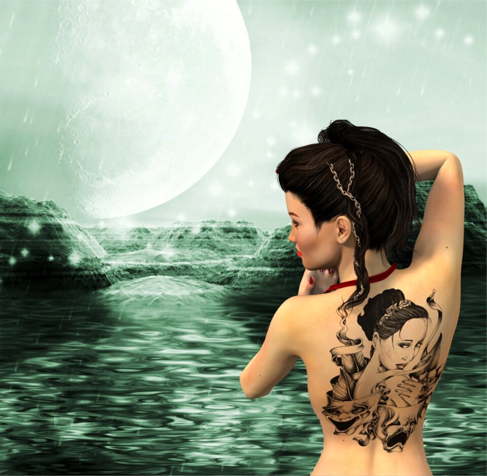 Tattoo black hair
