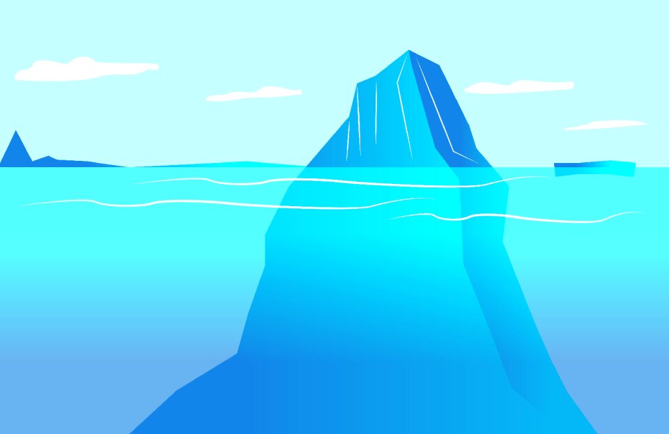 Ocean ice underwater