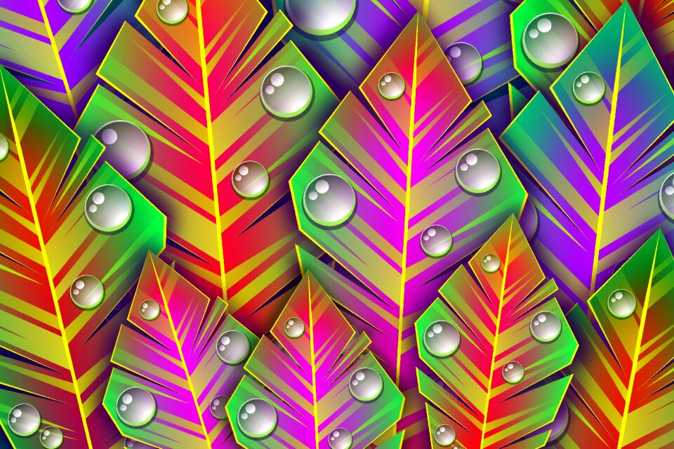 Leaves dew Free illustrations