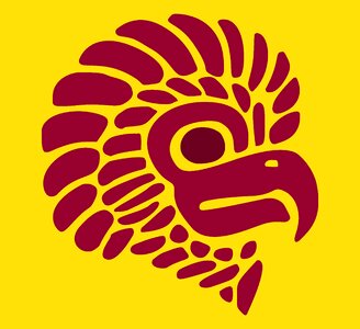 Heraldic animal stylized red