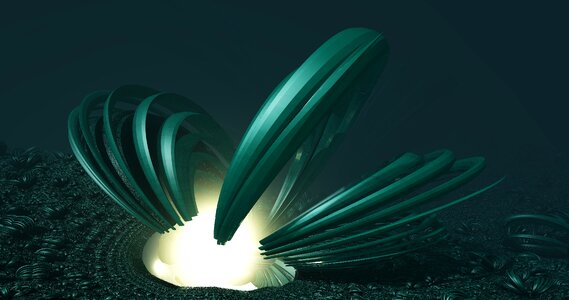 Science fiction ornament virtual landscape