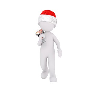 White christmas santa hat