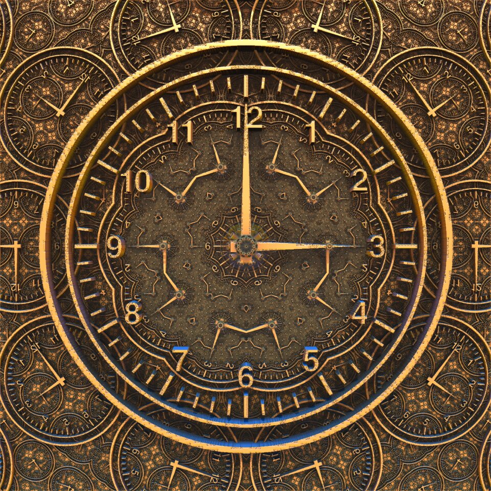 Clock antique brown time