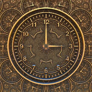 Clock antique brown time