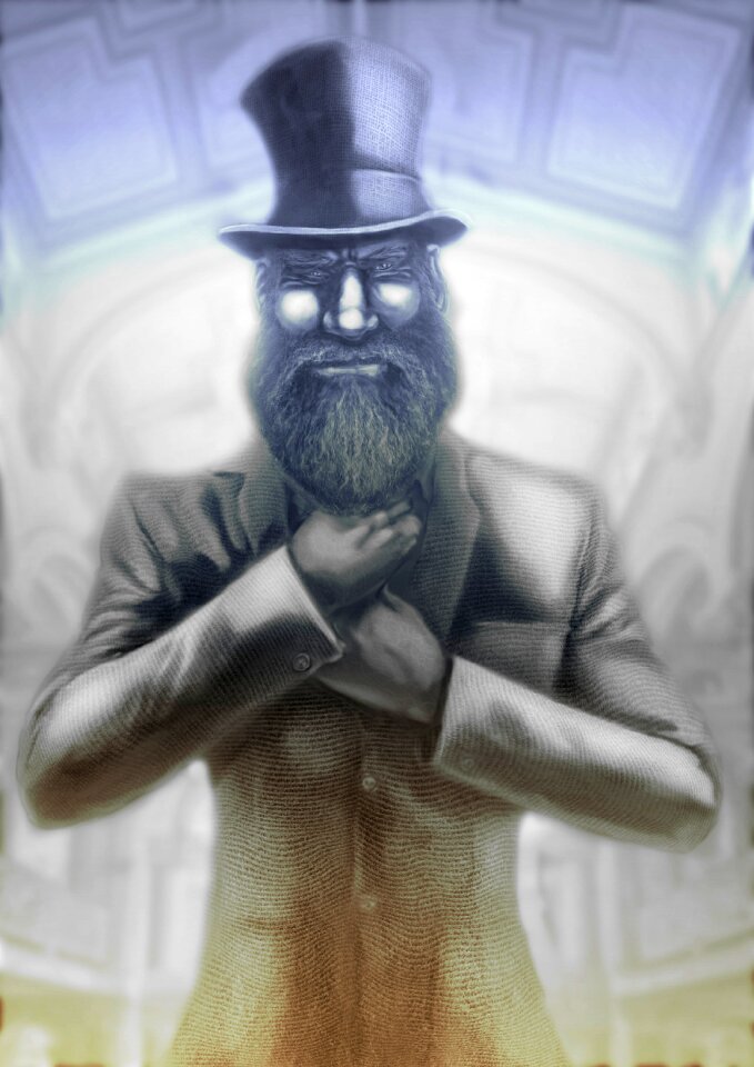 Old character blue