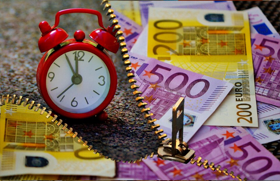 Clock alarm clock money
