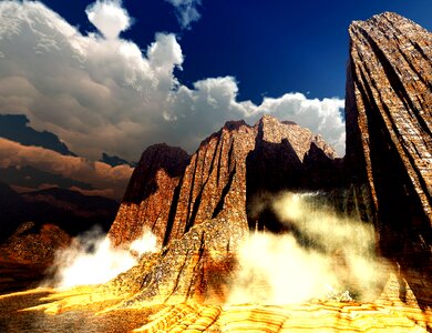 Fantasy landscape sky