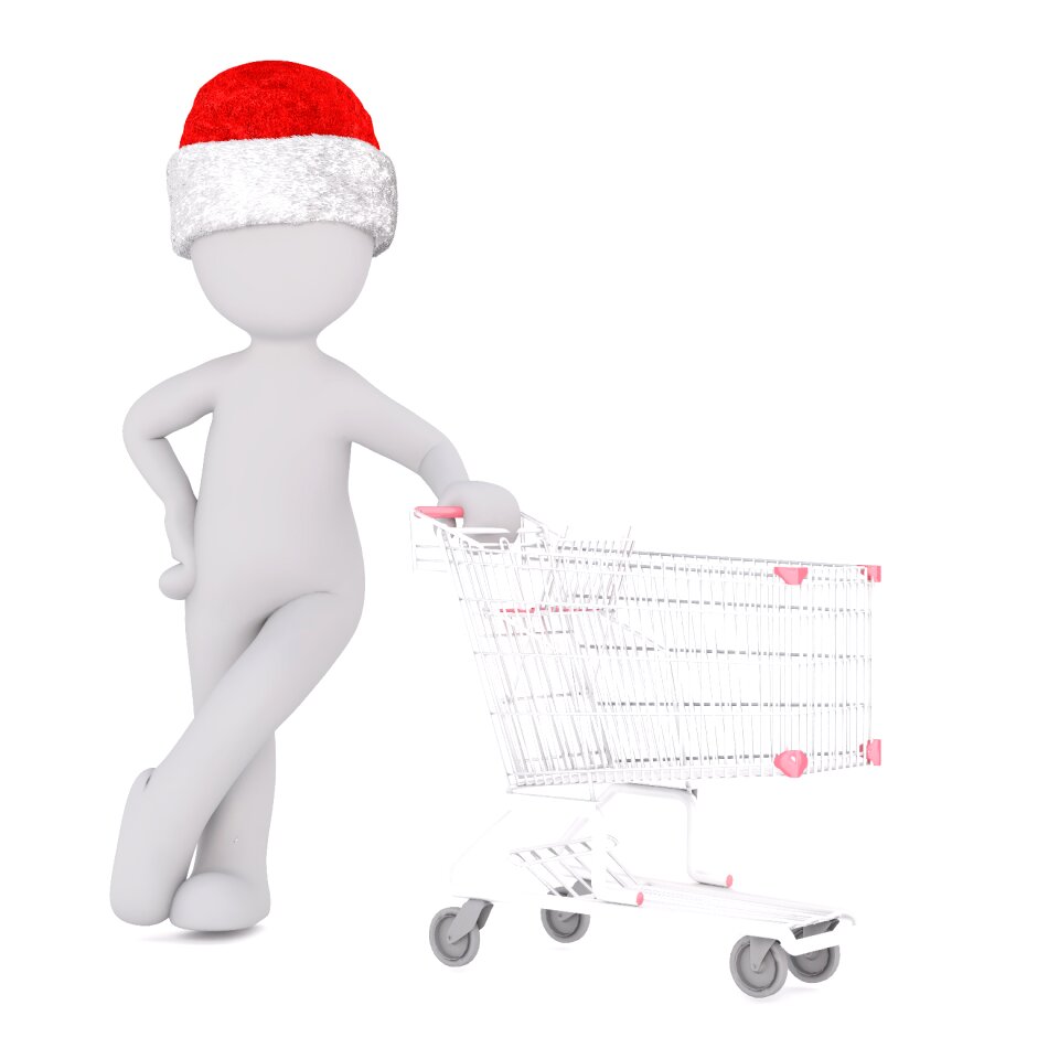 Santa hat 3d model shopping cart