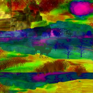 Deer night abstract