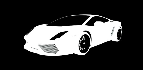 Lamborghini gallardo lp-560 silhouette black and white