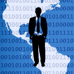 Business concept corporate blue businessman