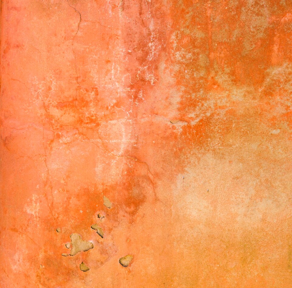 Roughcast orange painted