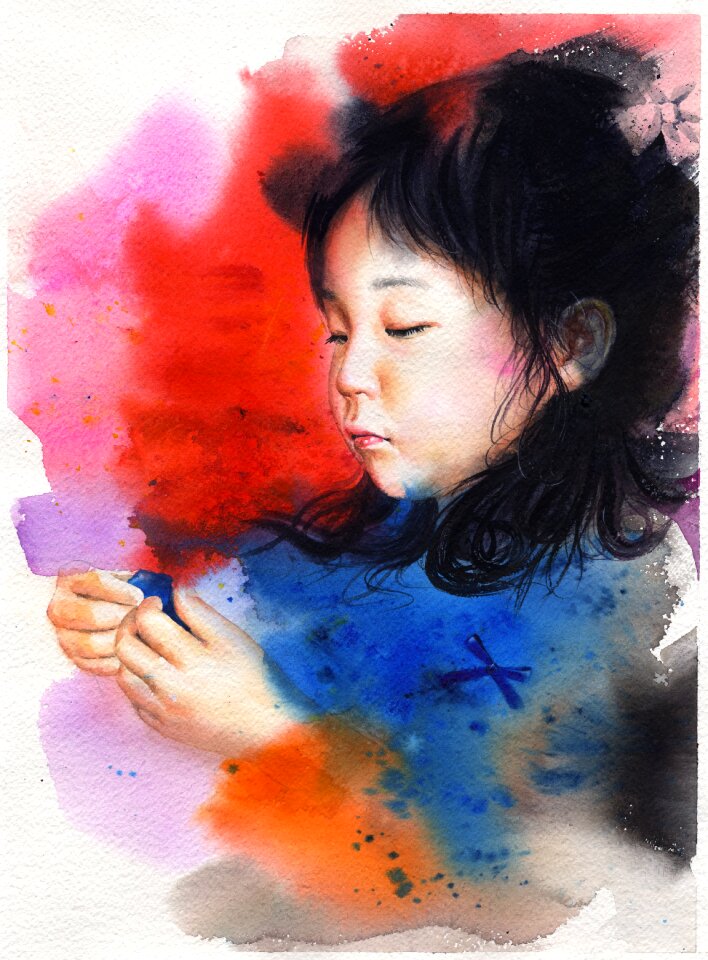 Children girl sad