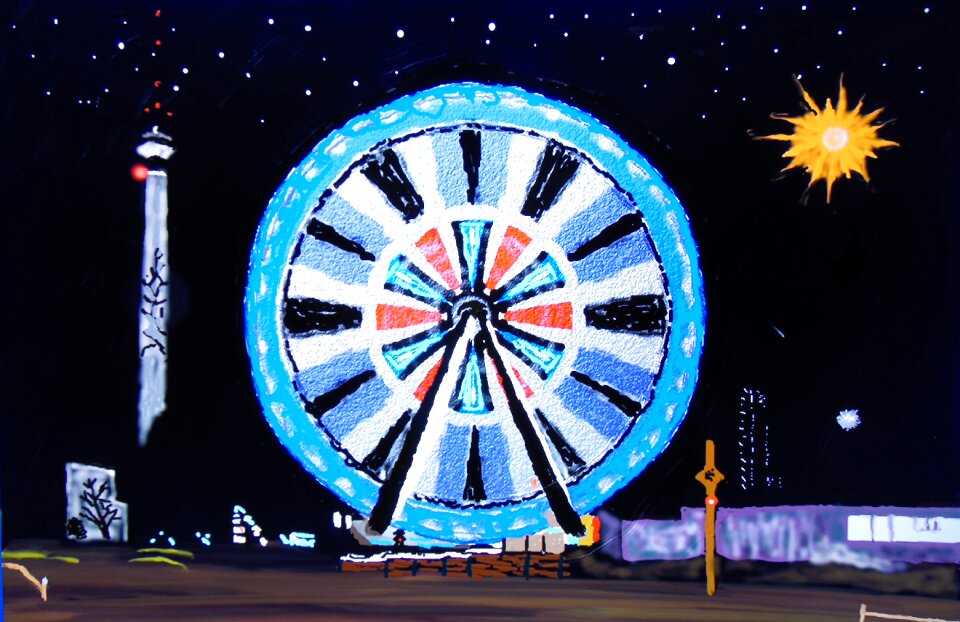 Sky year market fairground