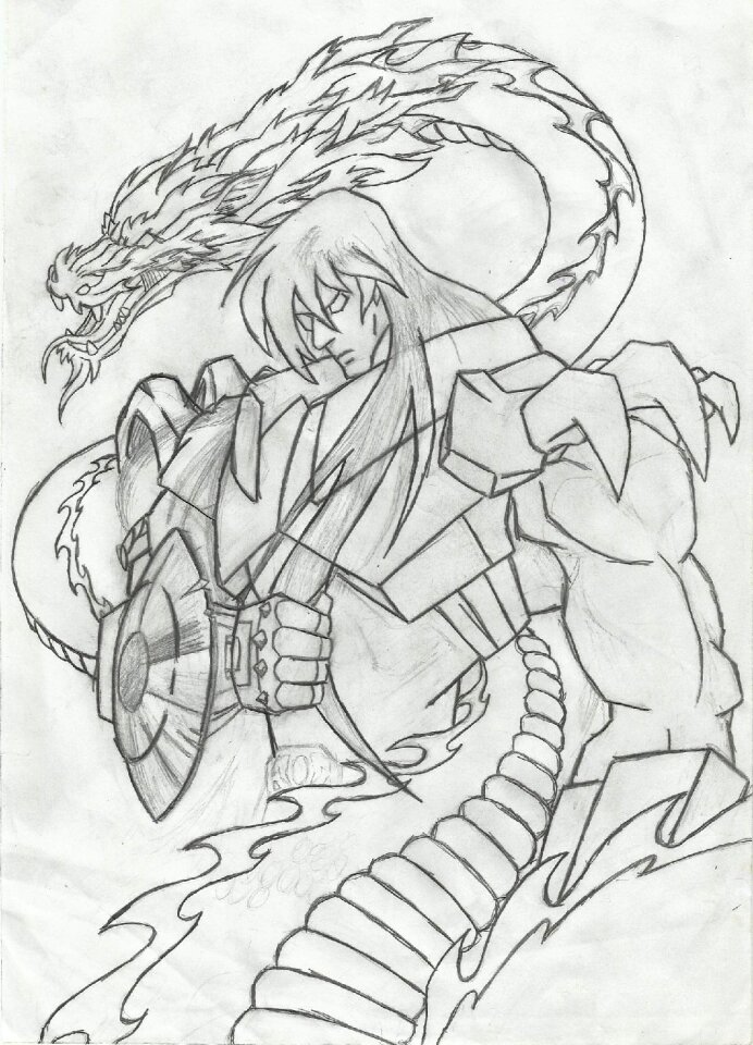 Pencil character warrior