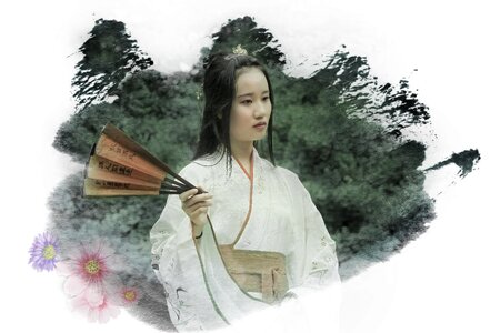 Color mixing woman asia