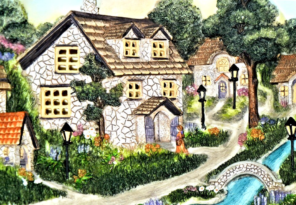 River scene artistic plate