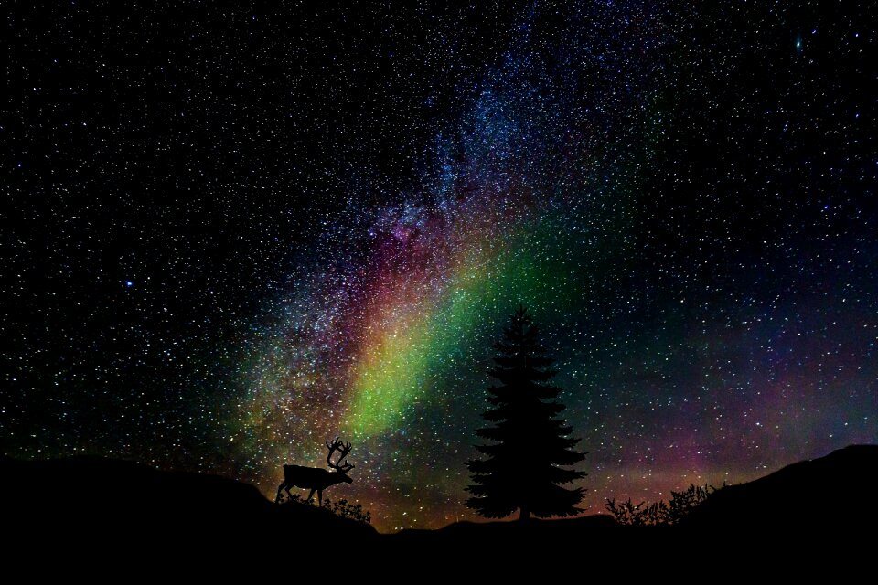 Milky way universe night