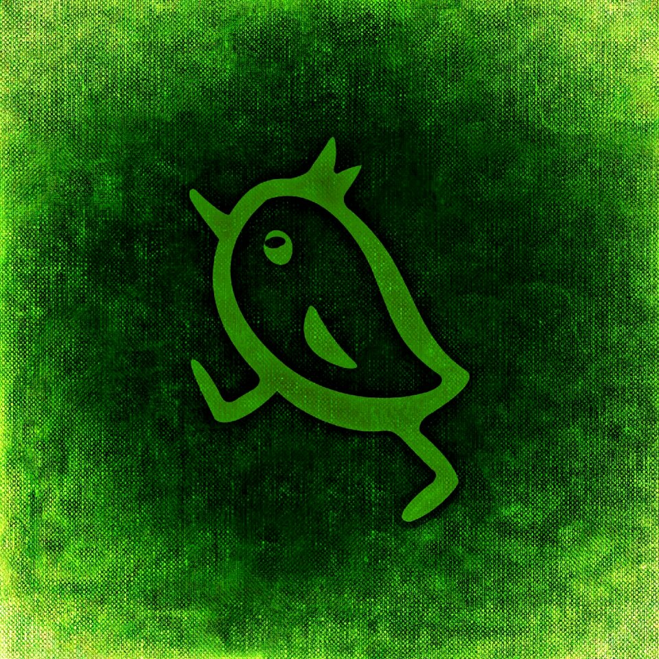Cute funny green