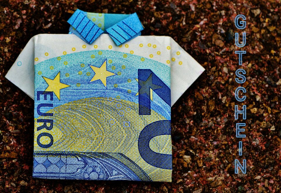 Dollar bill 20 euro folded