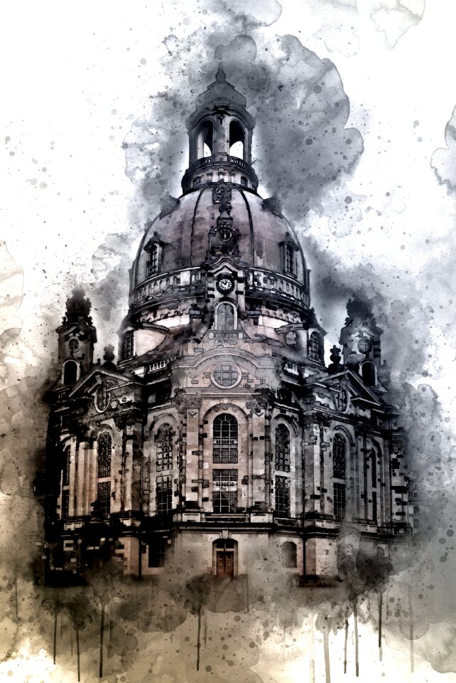 Frauenkirche landmark building - Free digitally-made illustrations on ...