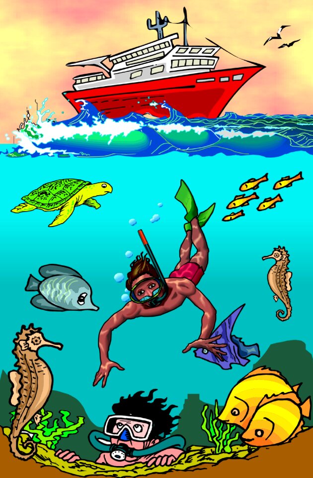 Fish ocean diving