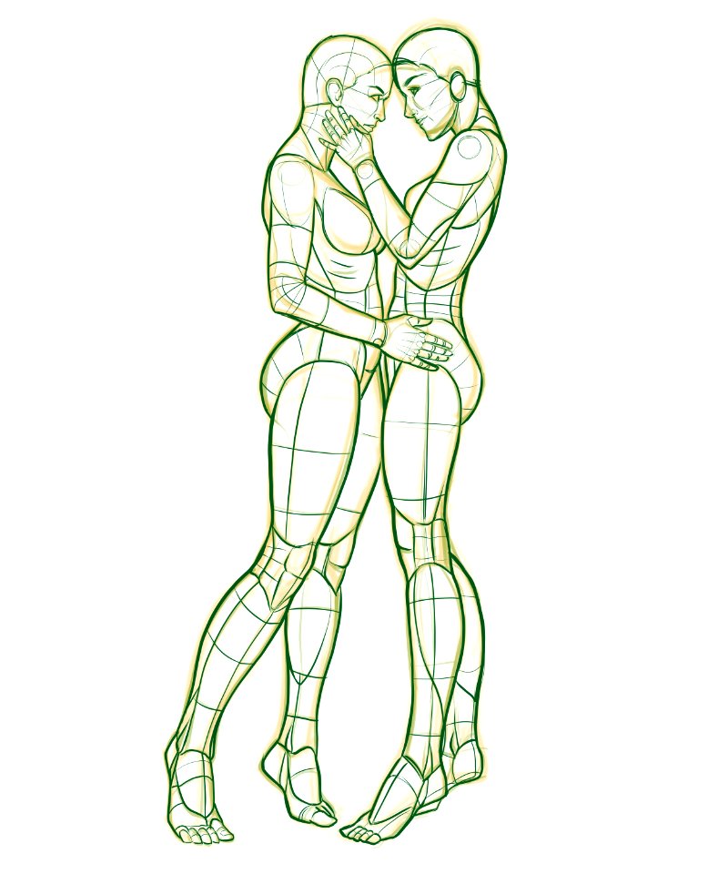 Romantic embrace love